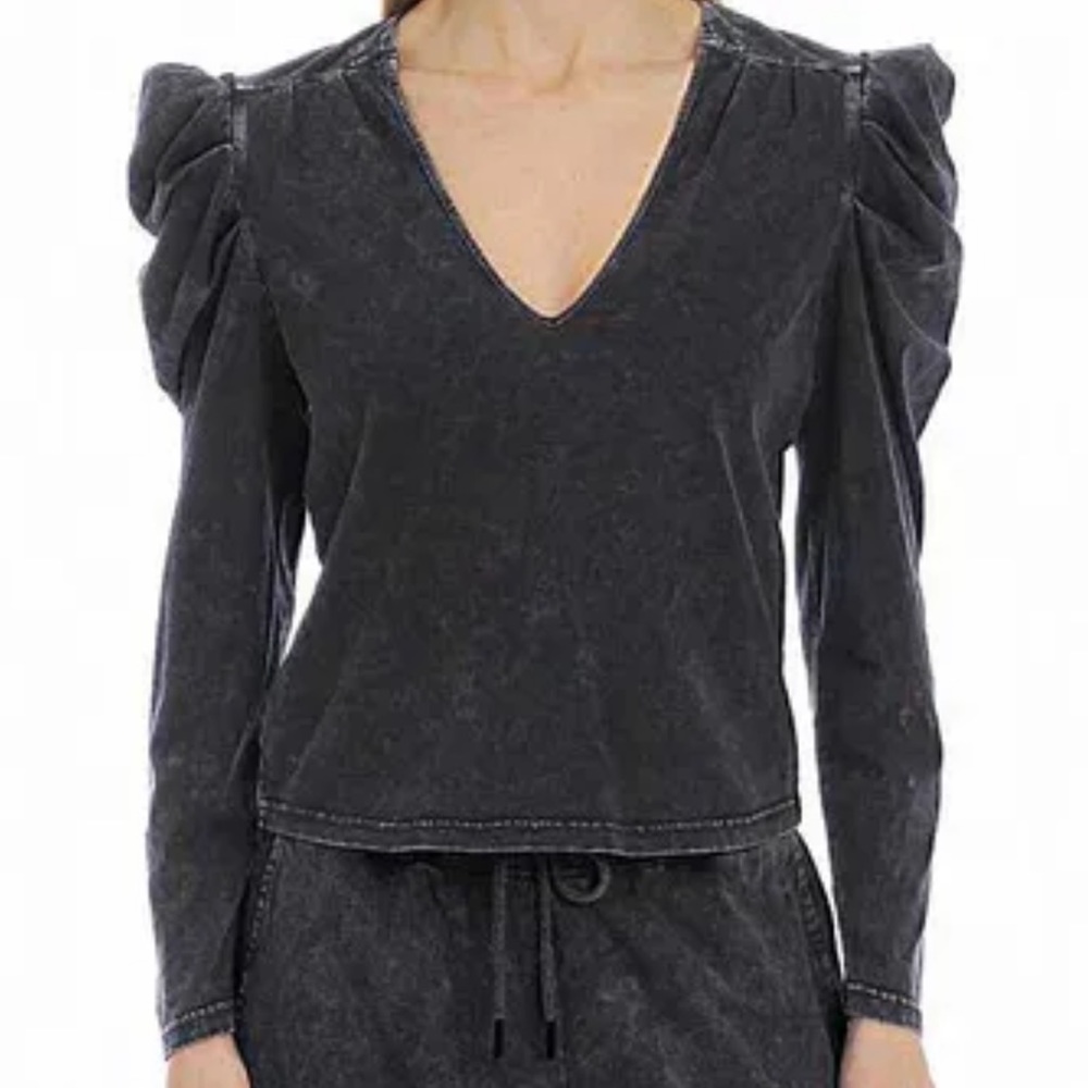 7 For All Mankind Puff‎ Ruffle Sleeve Top M